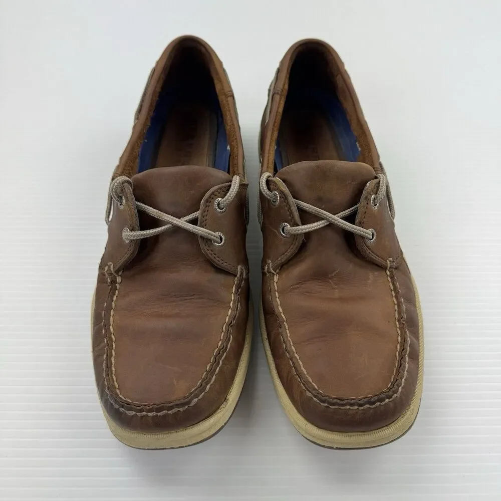 Sperry Top-Sider Men’s Leather Boat Shoes Brown Size 13 M Moc Toe Lace Up